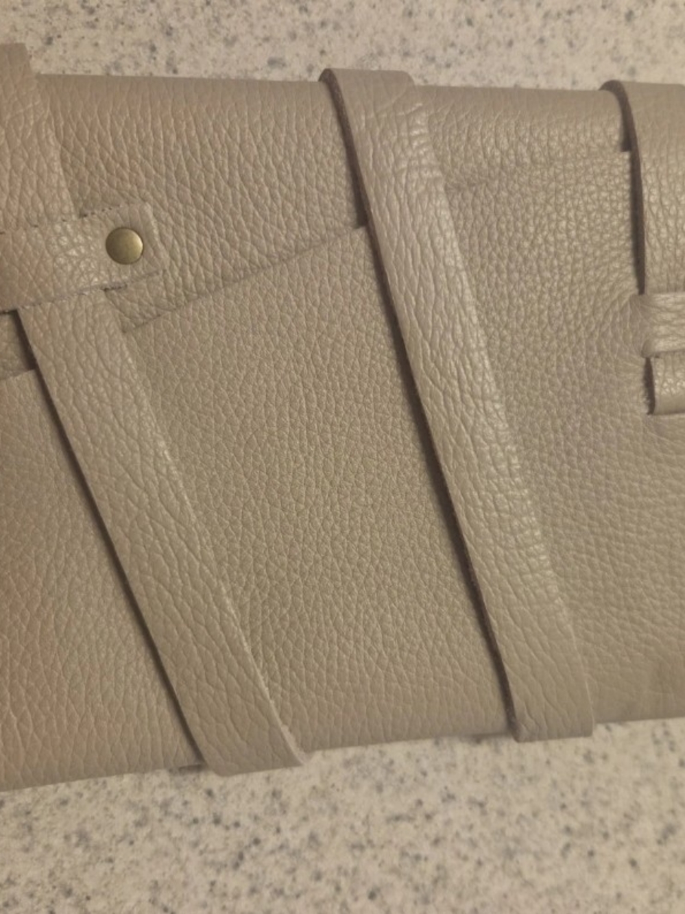 Portland Leather Goods CHAMPAGNE Large Leather Wrap Journal 5.5" x 9" New